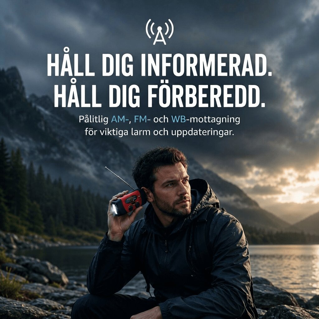 Nödradio med solcell | Räddfyr