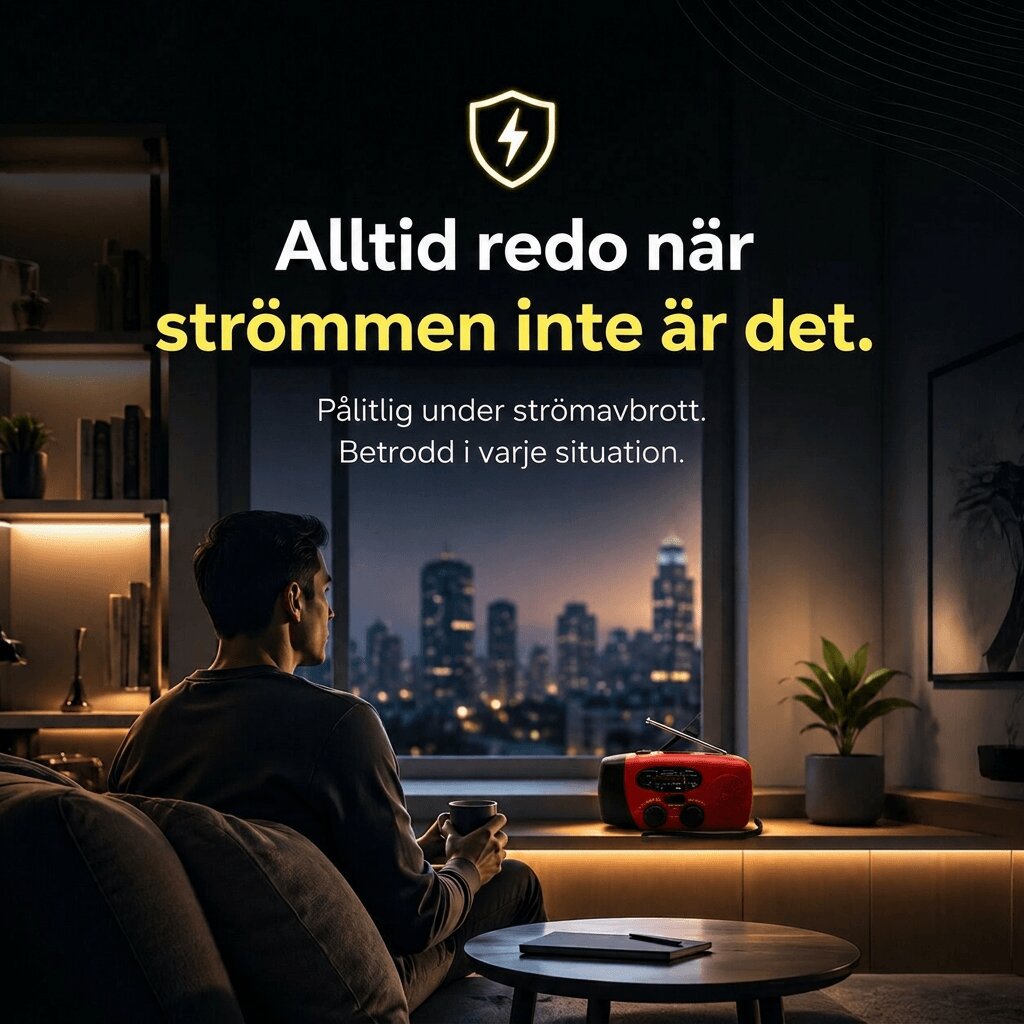 Nödradio med solcell | Räddfyr