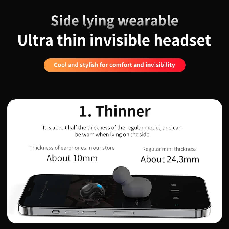 SoundBeats - Minimala Ultra Tunna Trådlösa HiFi Hörlurar För Sömn & Komfort-earbuds-BB-Hemnix