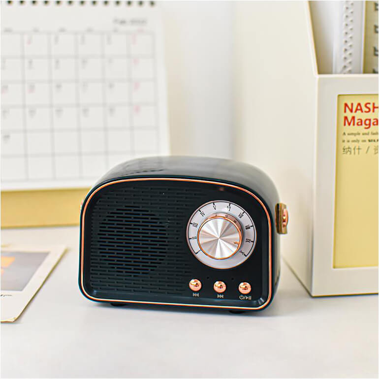 Bluetooth Högtalare Retro Trådlös Bärbar Radio Carvallo