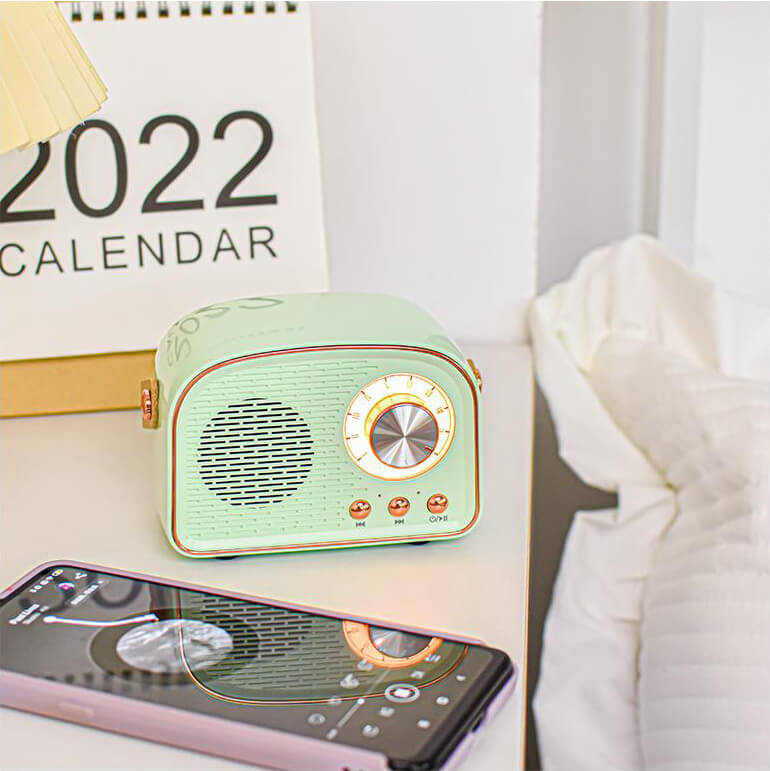 Bluetooth Högtalare Retro Trådlös Bärbar Radio Carvallo