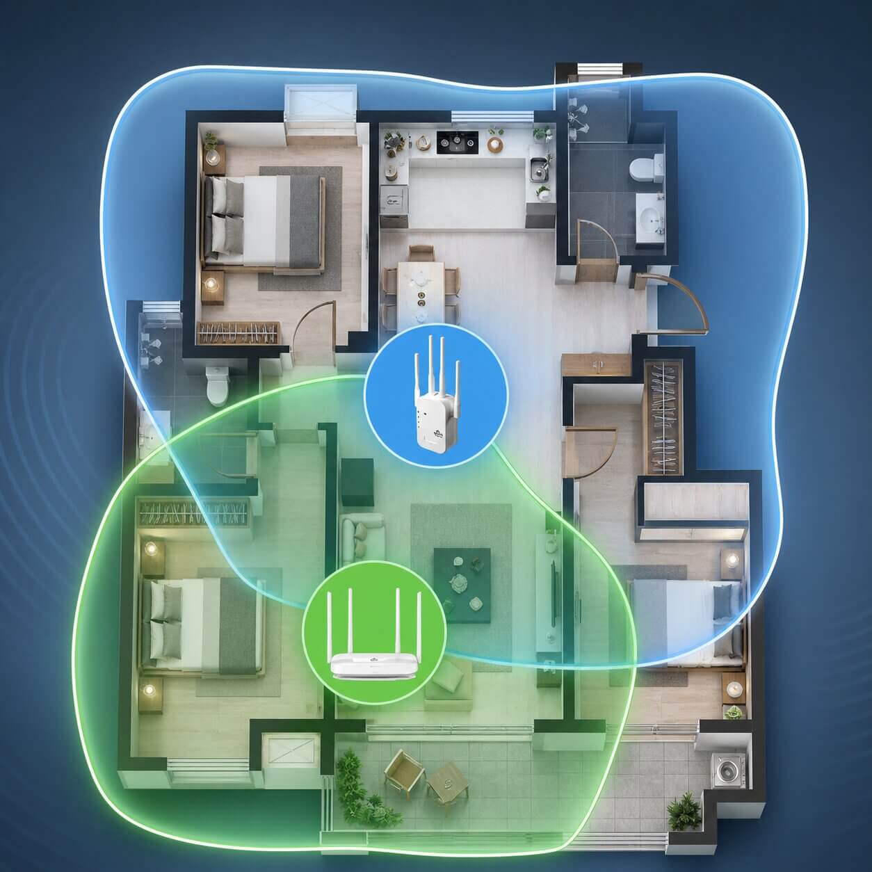 Wifi förstärkare | Wifi repeater för inomhus- och utomhusbruk | Wifi extender | Räckviddö