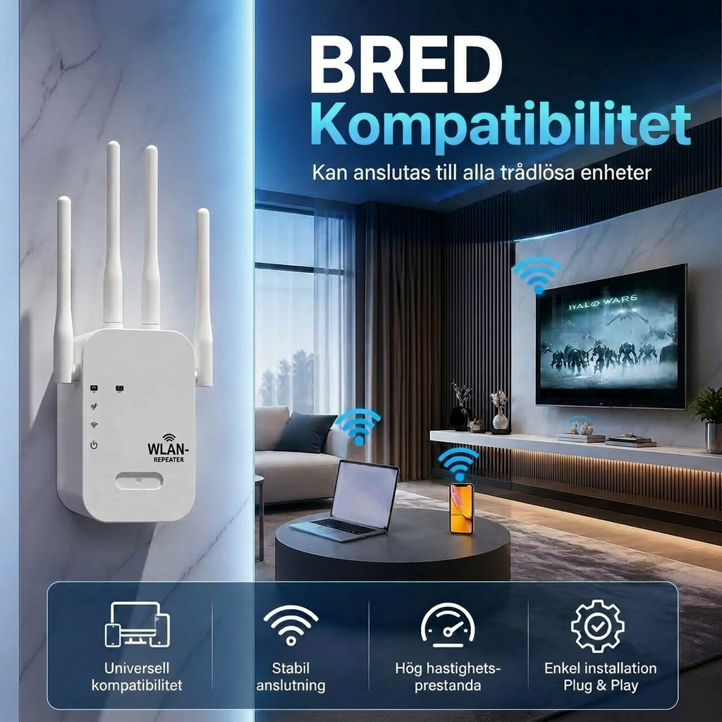 Wifi förstärkare | Wifi repeater för inomhus- och utomhusbruk | Wifi extender | Räckviddö